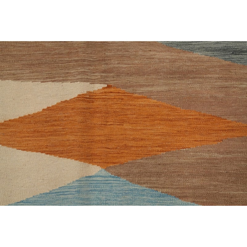 Hand Woven Oriental 100% Wool Carpet Southwestern Modern Multi-Colored Kilim Area Rug - 9' 7'' X 8' 0''