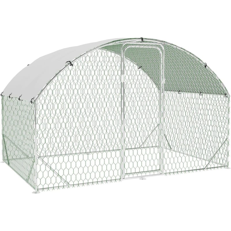 Upgrade Metal Chicken Coop Run, Waterproof and Anti-Uv - 6.5'L x 9.8'W x 6.6'H