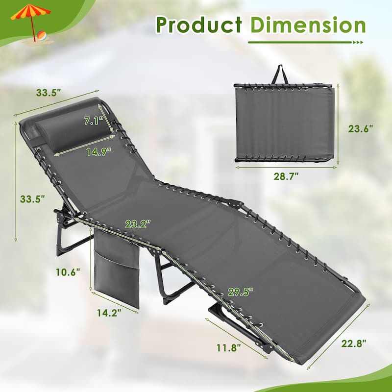 Homall Reclining Patio Lounge Chair Outdoor Sun Lounger Adjustable Chaise Beach Chair