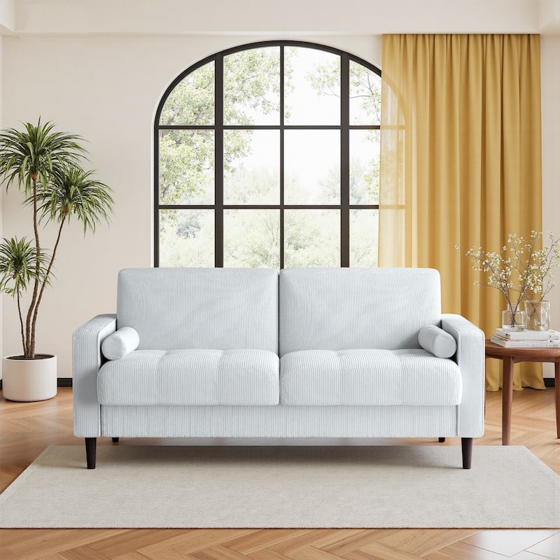 62.5'' W Corduroy Couch Upholstered Square Arm Sofa