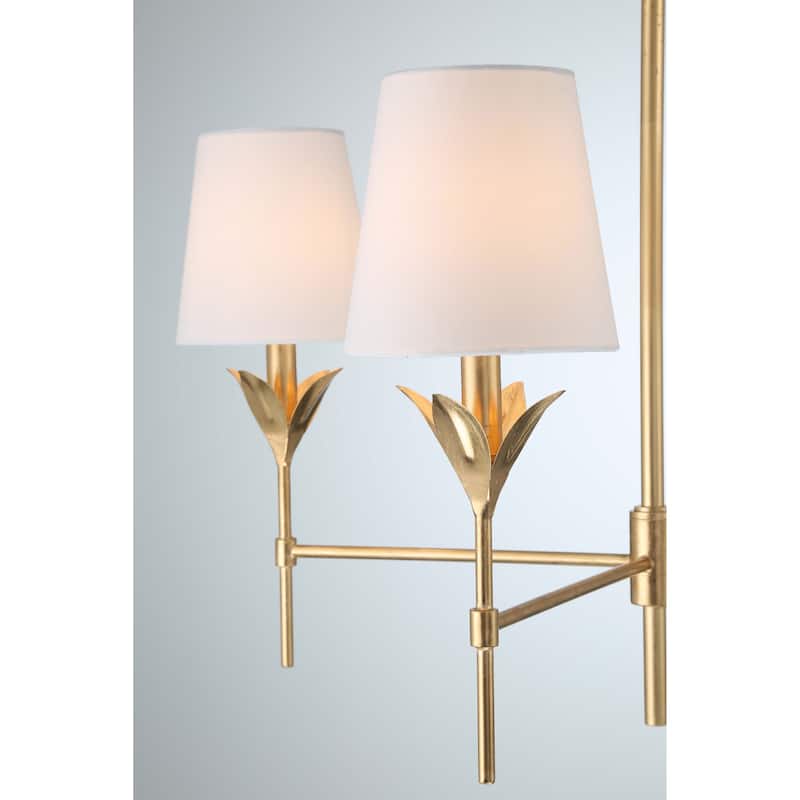 Broche 4 Light Antique Gold Chandelier - 28"W x 28"H x 28"D