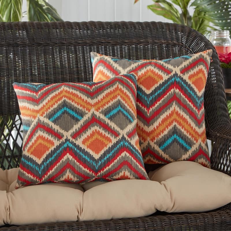 Greendale Home Fashions Global 17-inch Square Outdoor Square Accent Pillow (Set of 2) - Surreal