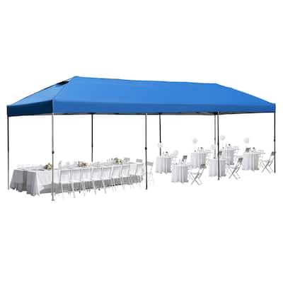 10x30 Heavy Duty Pop-Up Canopy Tent With Sidewalls & Wheeled Bag for Patio, Wedding, Backyard Events.