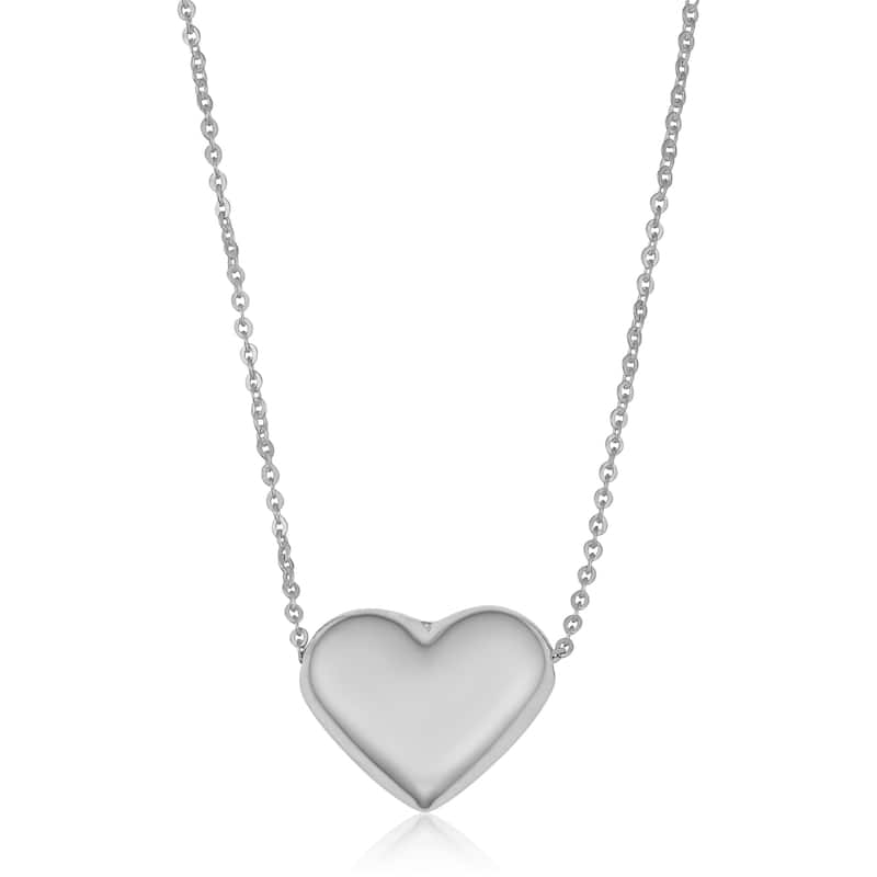 Fremada 10k Gold Heart Necklace (18 inches) - White