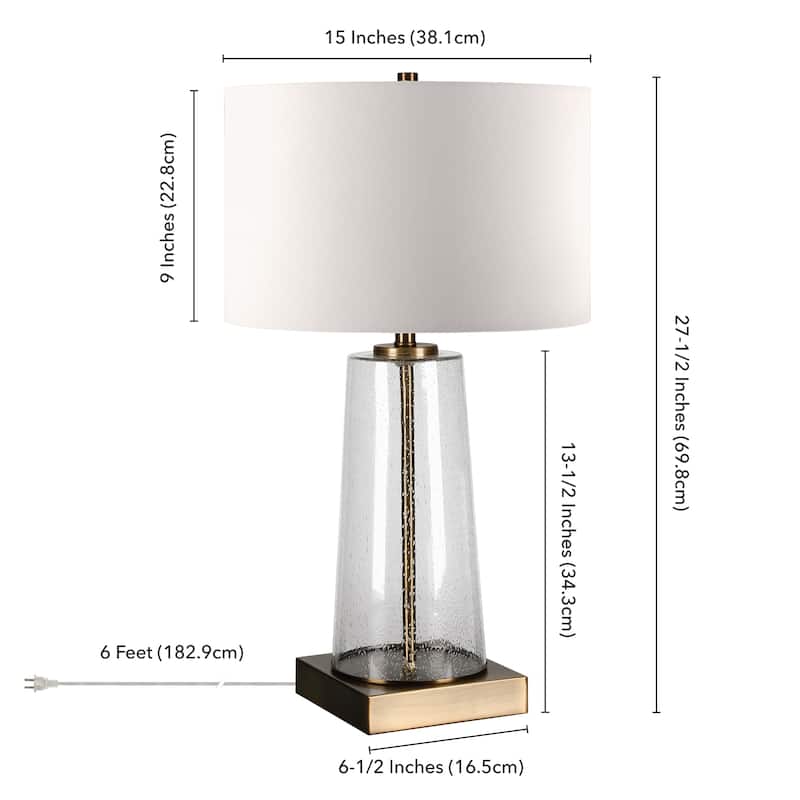Dax 27.5" Tall Table Lamp with Fabric Shade - 27" Tall