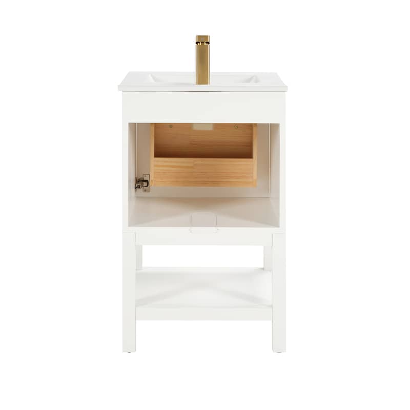 20-Inch Bathroom Vanity with Integrated Ceramic Sink