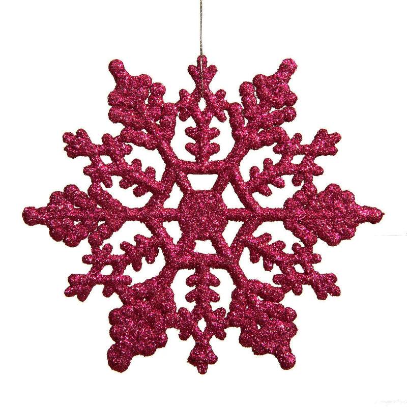 Club Pack of 24 Glitter Snowflake Christmas Ornaments 4"