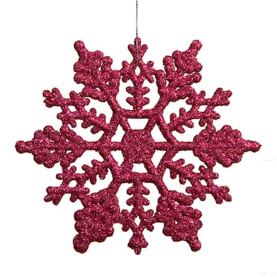 Club Pack of 24 Glitter Snowflake Christmas Ornaments 4"