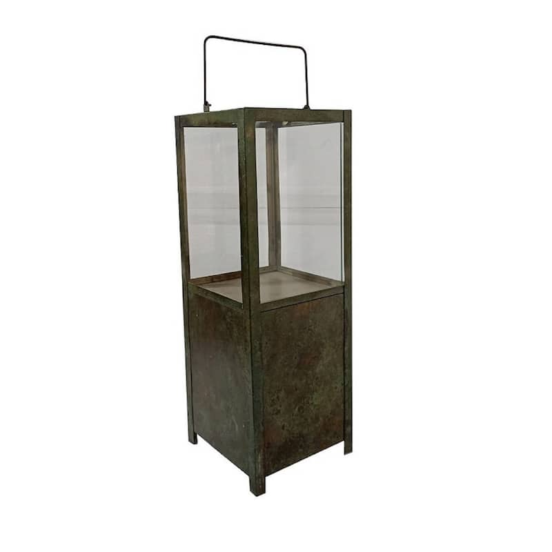 Small Cabinet Style Lantern - 24" - Green Patina