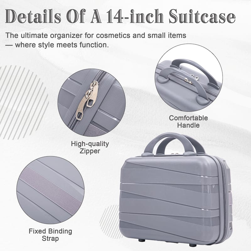 14IN 20IN 24IN 28IN 4 pcs/set in PP Spinner Wheel Luggage, Carry on Suitcase, Iron Pull Rod, Combination Password Lock
