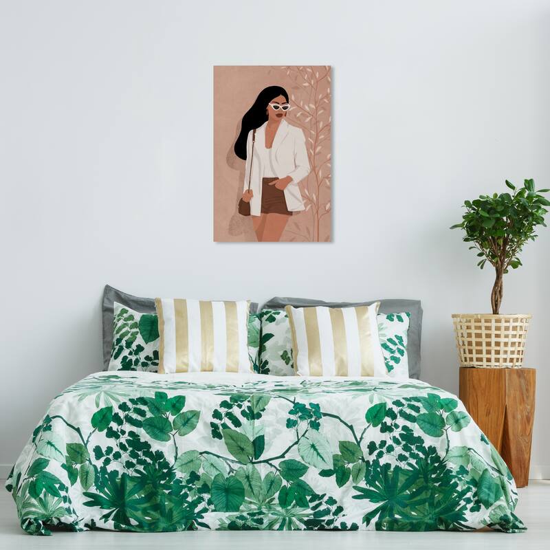 Wynwood Studio Fashion and Glam Passing by Pink and Modern & Contemporary Wall Art Canvas Print - 36 x 24