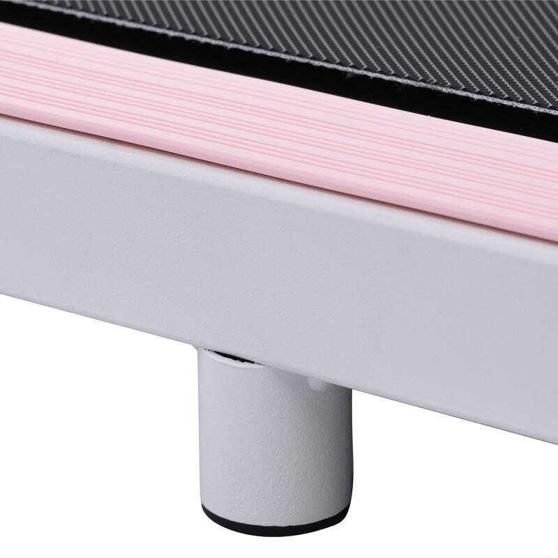 2 in 1 Under Desk Electric Treadmill 2.5HP, with Bluetooth APP, Remote Control, Display, Pink