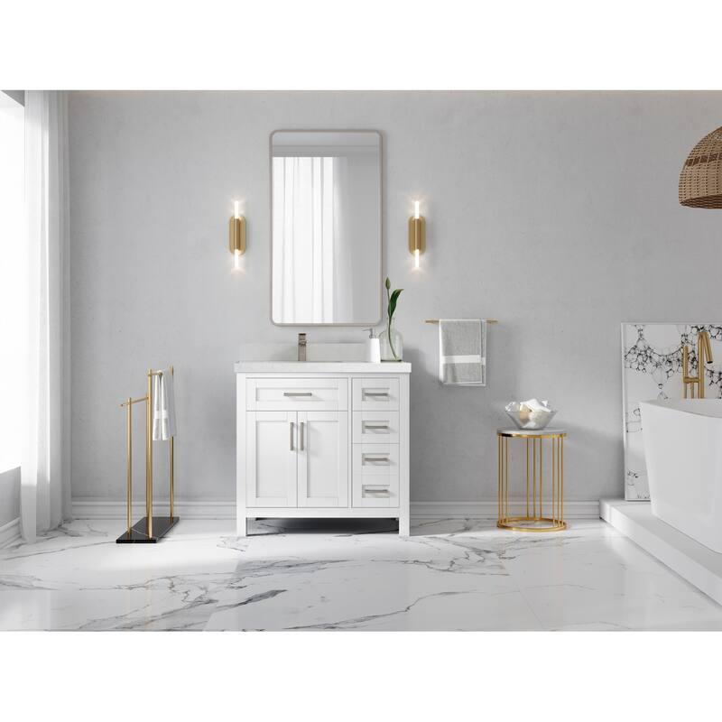 Willow Collections 36 in. W x 22 in. D Cambridge Left Offset Sink Bathroom Vanity with Countertop
