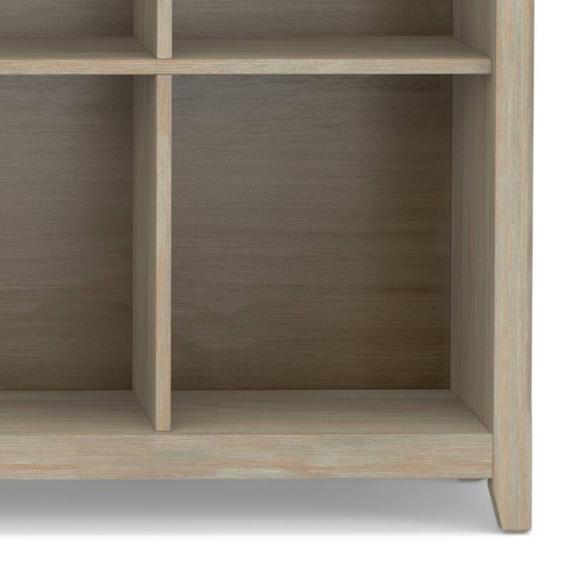 WYNDENHALL Halifax SOLID WOOD 57 inch Wide Transitional 8 Cube Bookcase Storage Sofa Table in Hickory Brown - 57 inch Wide