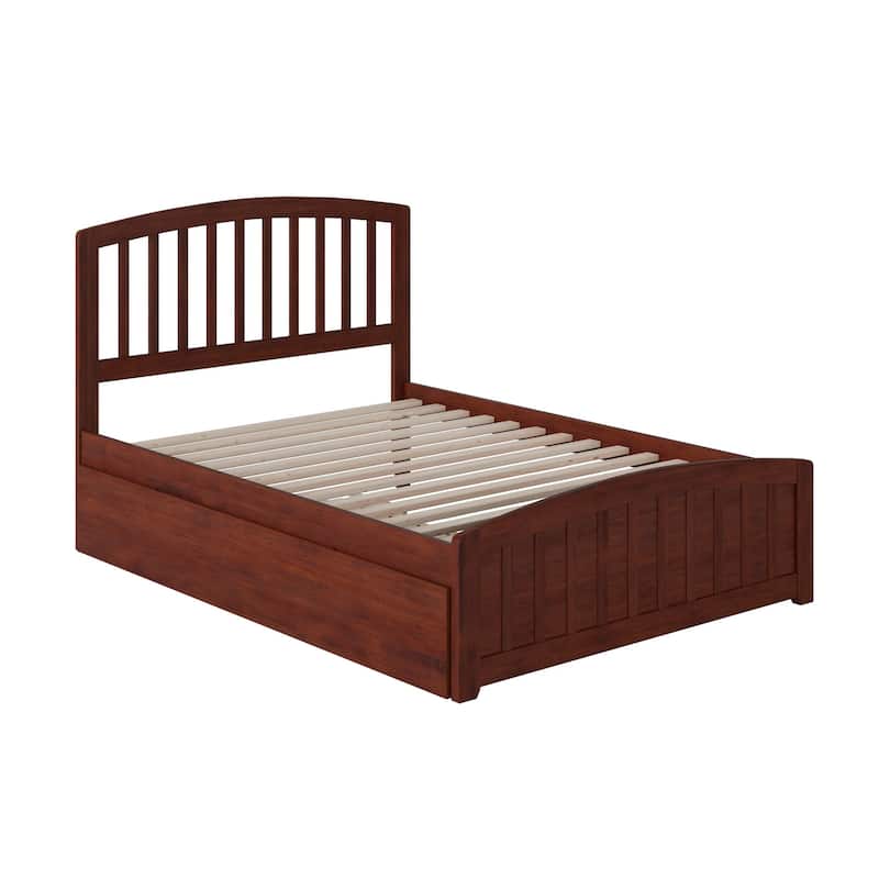 Richmond Full Bed with Footboard and Twin Trundle Bed in Walnut