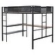 preview thumbnail 4 of 13, Black Full Size Metal Stell Loft Bed with Desk, Shelves, Noise-free Wood Slats and Comfortable Textilene Guardrail