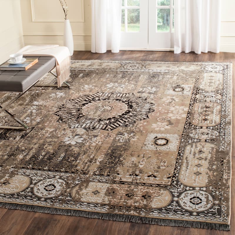 SAFAVIEH Couture Hand-knotted Vineyard Shyhrete Vintage Boho Oriental Wool - 9' x 12' - Graphite/Charcoal - Rectangle