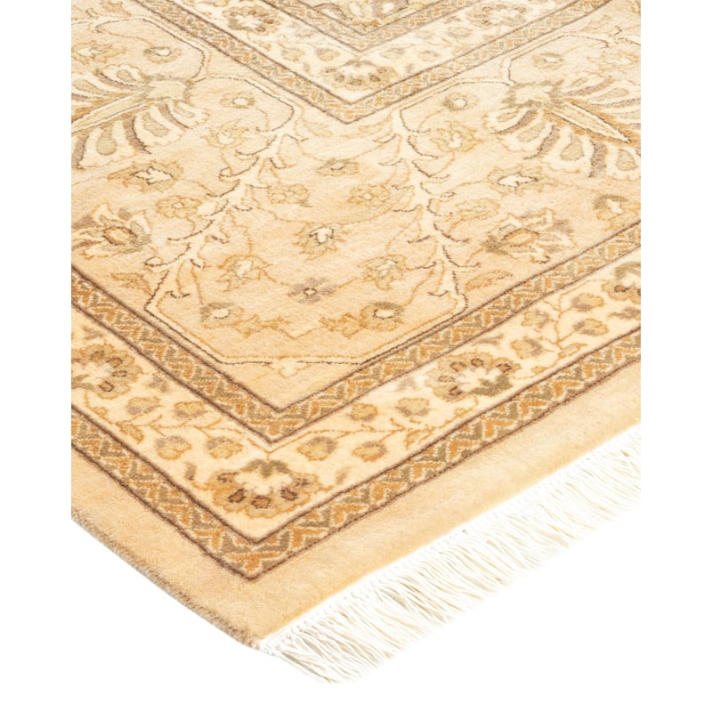 Overton Hand Knotted Wool Vintage Inspired Traditional Mogul Ivory Area Rug - 9 X 12