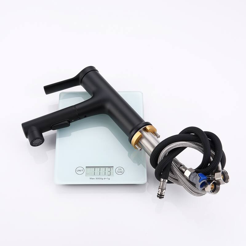 Modern Black 3-Way Bathroom Sink Faucet Single Hole, Single Handle for Bathroom