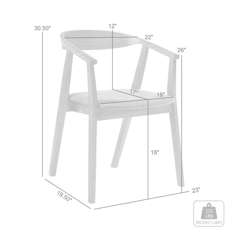 Santana Mid-Century Modern Upholstered Wood Dining Chairs - Set of 2