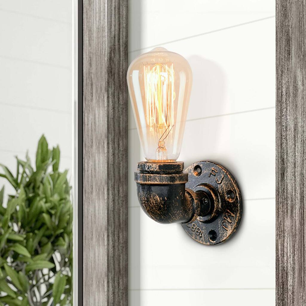 1 - Light Metal Dimmable Bronze Wall Light Armed Sconce