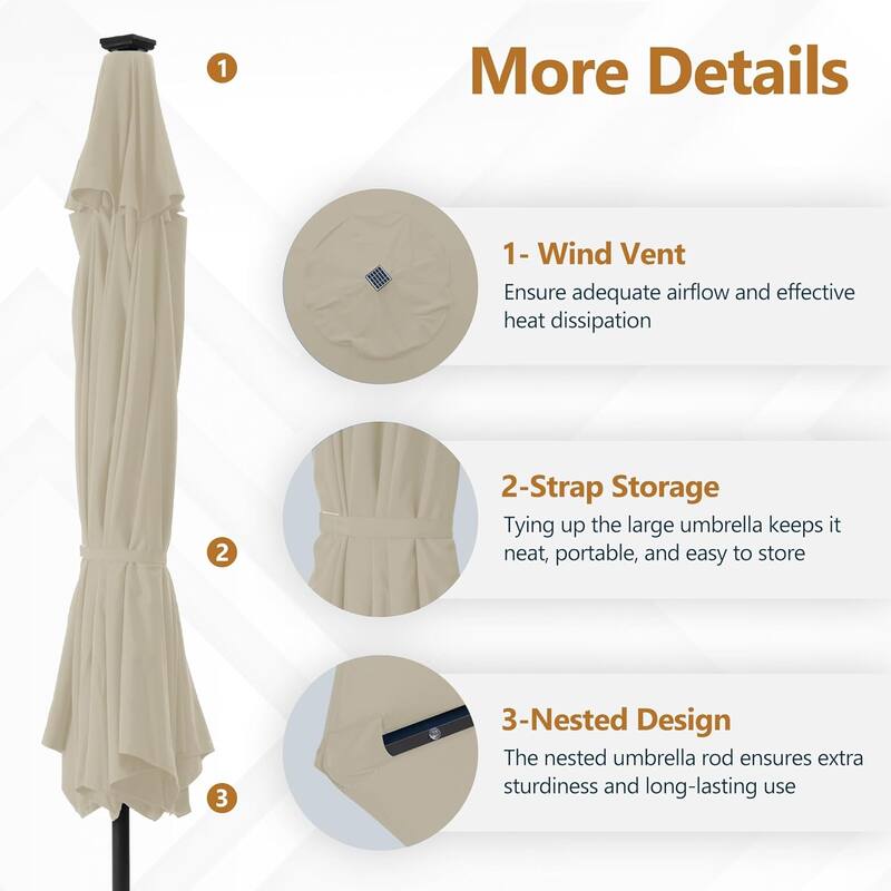 Large Outdoor Patio Umbrella with Push Button Tilt