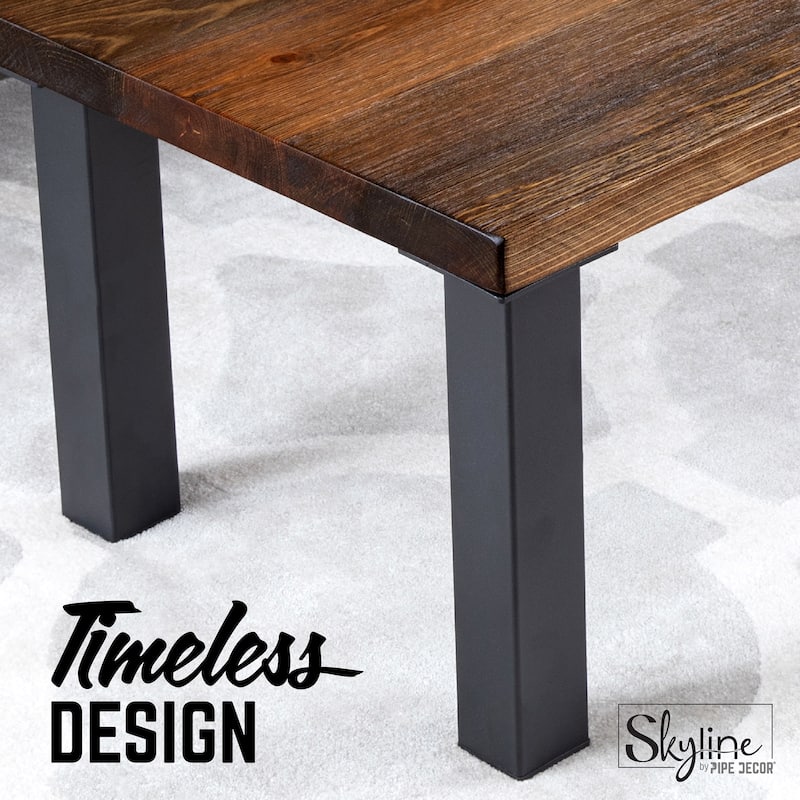 PIPE DECOR Matte Black Steel Modern Living Room Table Legs Set of 4