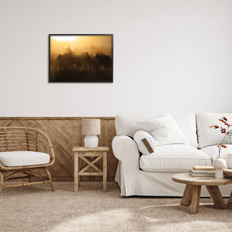 Stupell Western Cowboy at Dusk Framed Giclee Art Design by PBurchettePhoto