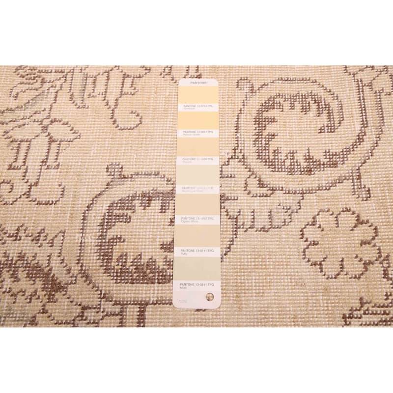 ECARPETGALLERY Hand-knotted Antalya Vintage Khaki Wool Rug - 9'0 x 11'8