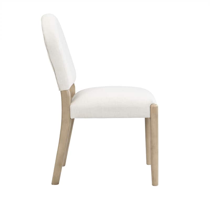 Christopher Knight Home - Mid-Century Upholstered Armless Dining Side Chairs with Rubber Wood Frame (Set of 2)