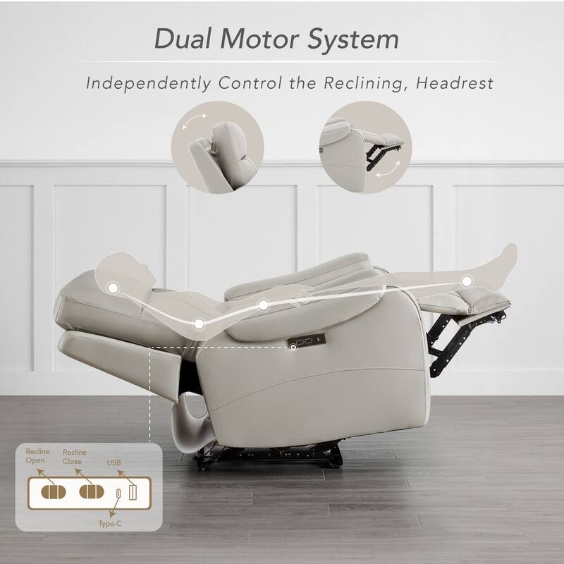 Spruce & Spring Gavin Power Genuine Leather Recliner Chair Zero-Gravity Recliner