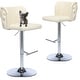 preview thumbnail 84 of 109, Modern Upholstered Swivel Adjusatble Height Leather Barstools Set of 6 Set of 2 - Cream