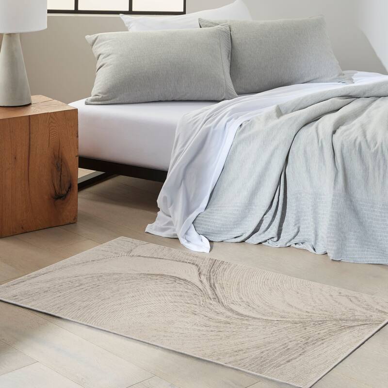 Calvin Klein CK029 Captivating Indoor only Ivory Contemporary Area Rug - Ivory - 3'2" x 5'