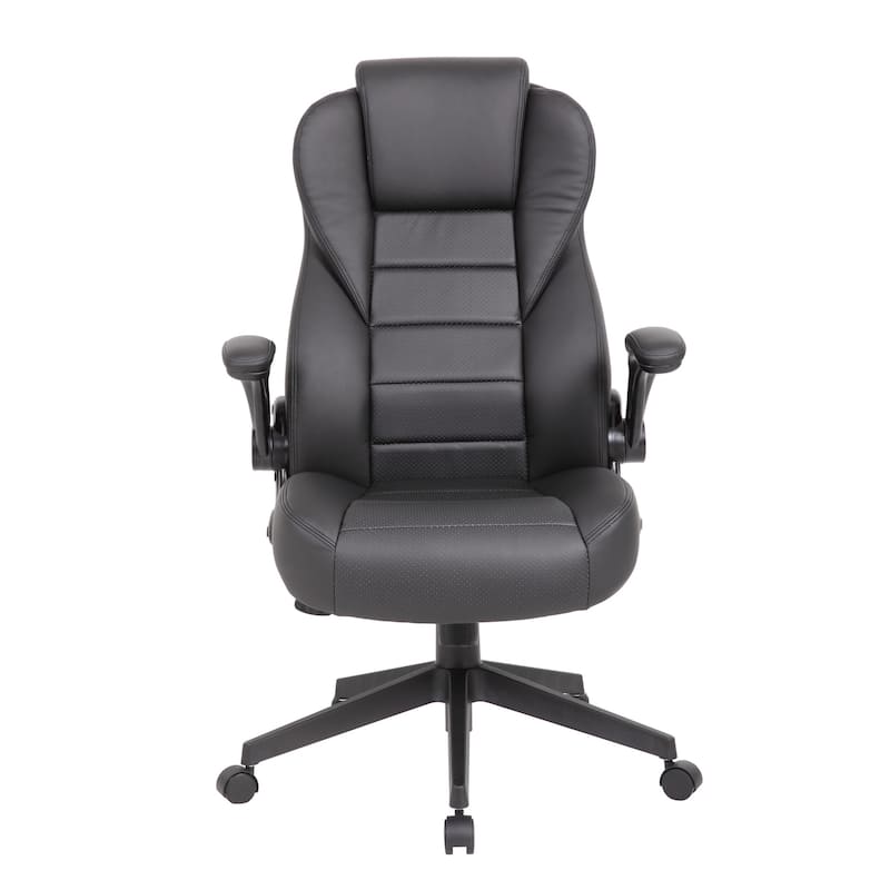 Boss Executive High Back / Flip Arm Chair - Black