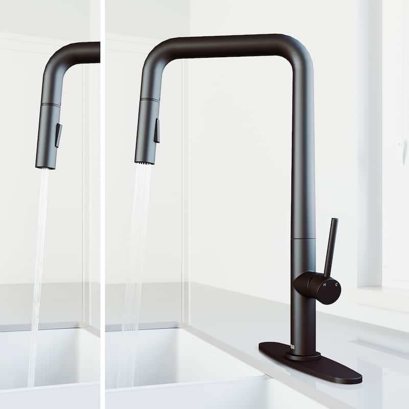 VIGO Parsons 18" H Single Handle Pull-Down Sprayer Kitchen Faucet