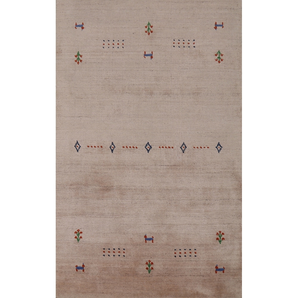 Little Animals Design Gabbeh Indian Foyer Rug Handmade Silk Carpet - 3'0"x 4'11"