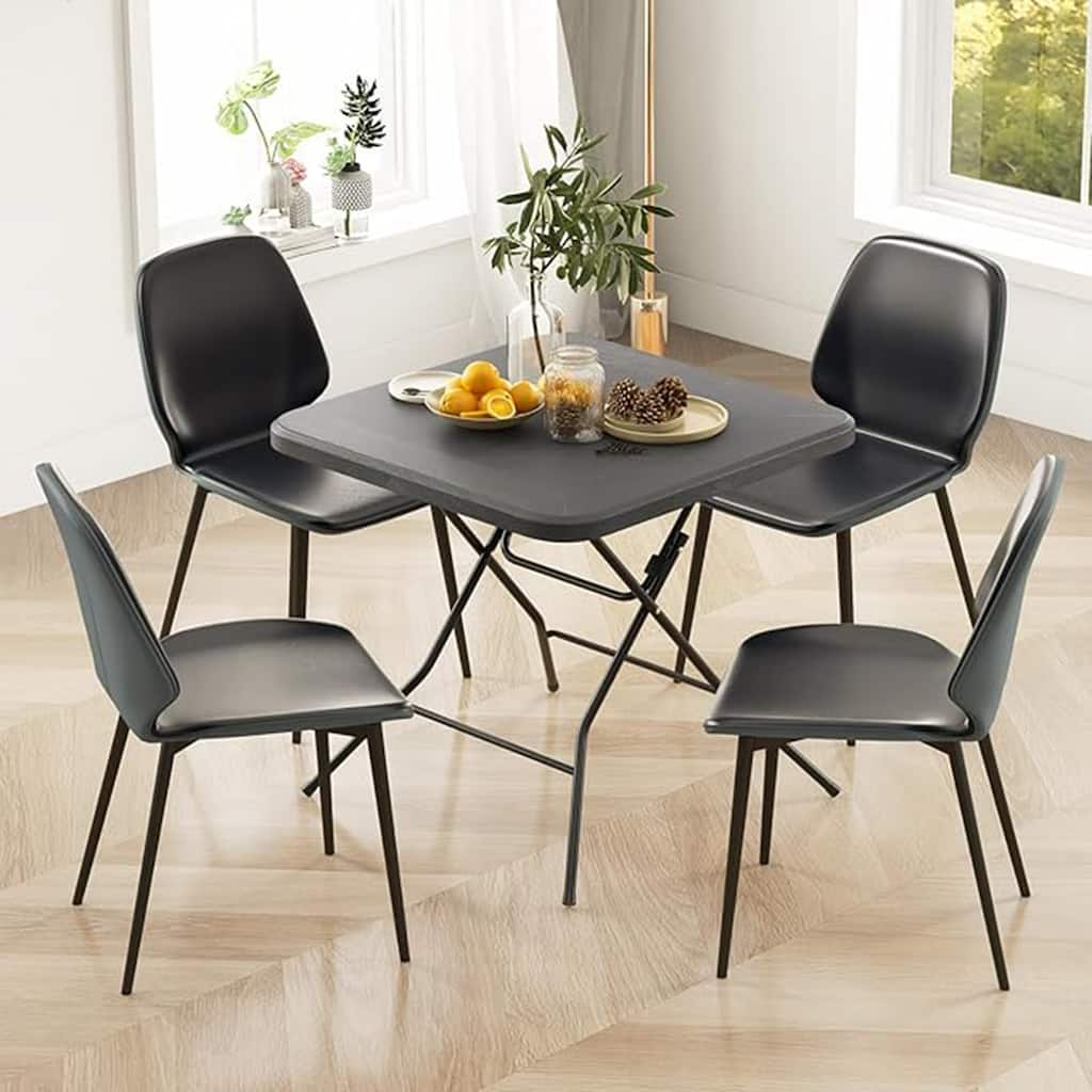 2.6 FT Folding Picnic Table Square Patio Dining Table