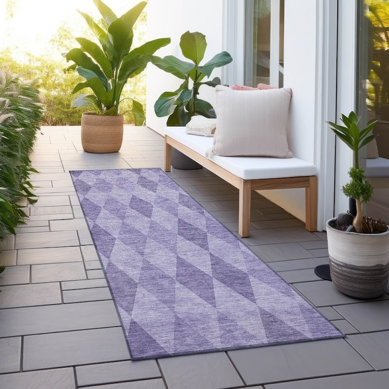 Mafi Modern Geometric Weather Resistant Blended Style Outdoor Rug