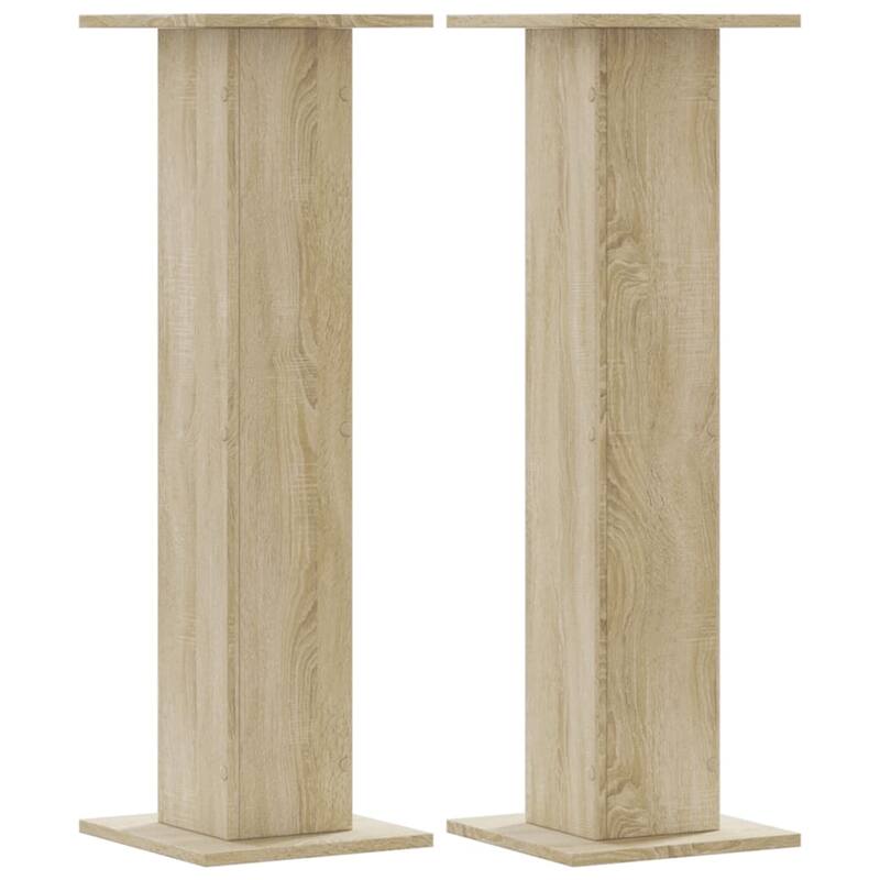 vidaXL Plant Stand Sonoma Oak Engineered Wood Large Decorative Inlays - 11.8 x 11.8 x 37.4 in