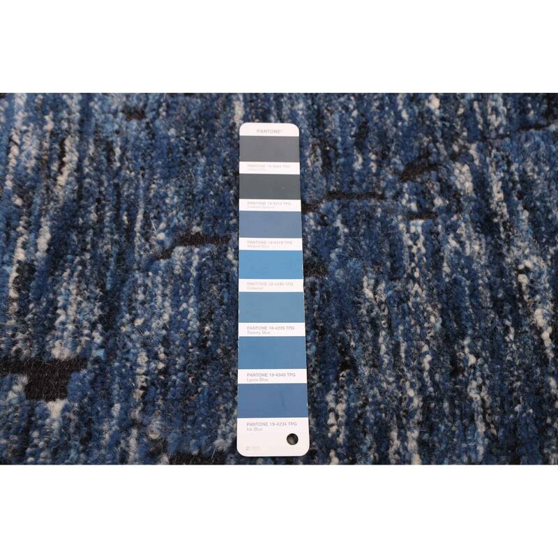 ECARPETGALLERY Hand-knotted Tangier Dark Blue Wool Rug - 5'6 x 7'6