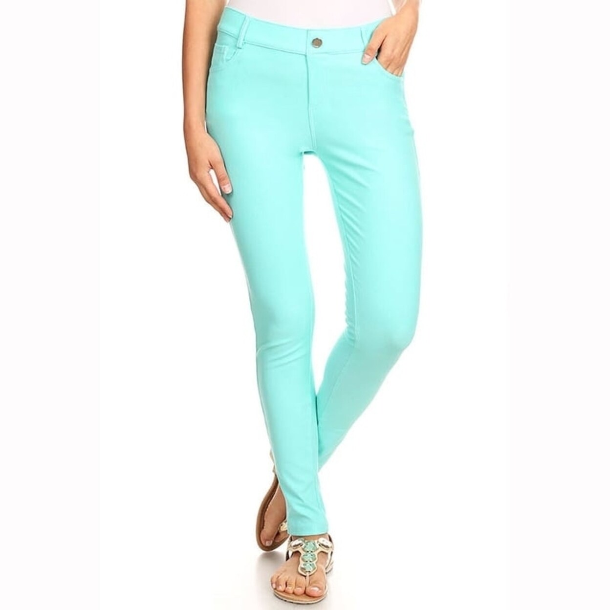 turquoise jeggings