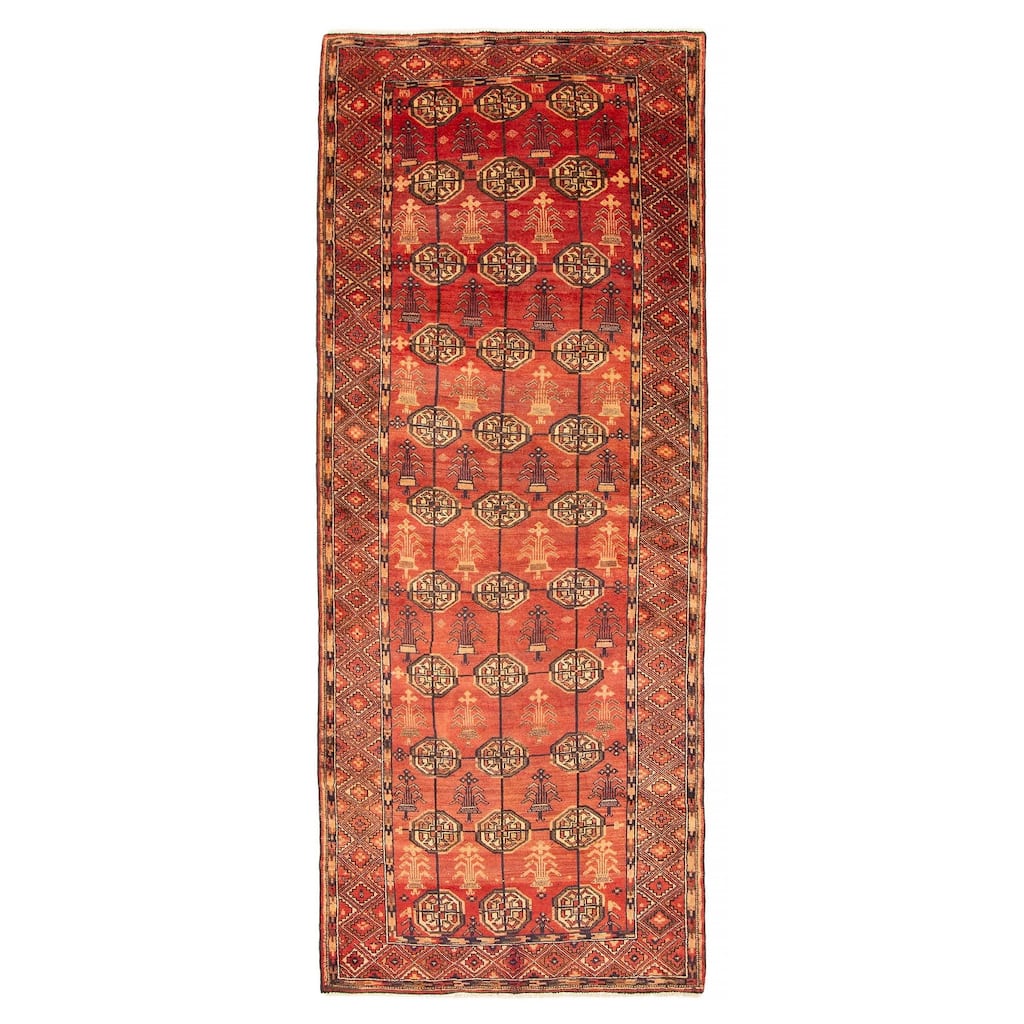 ECARPETGALLERY Hand-knotted Teimani Copper Wool Rug - 3'7 x 9'2
