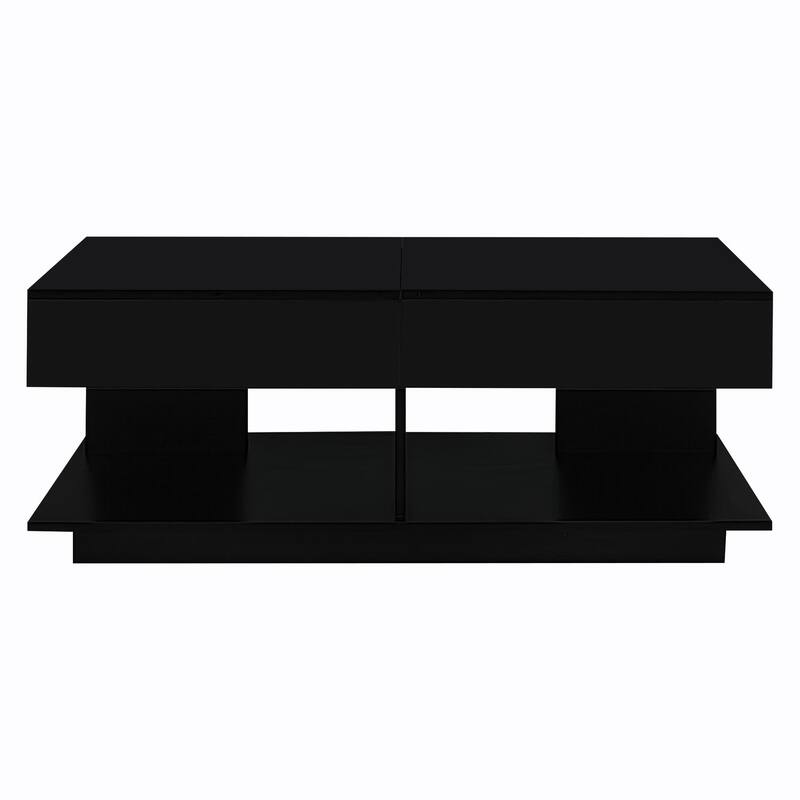 41.3''-76.7'' Extendable Coffee Table, Efficient Central Coffee Table with Multiple Storage Compartments