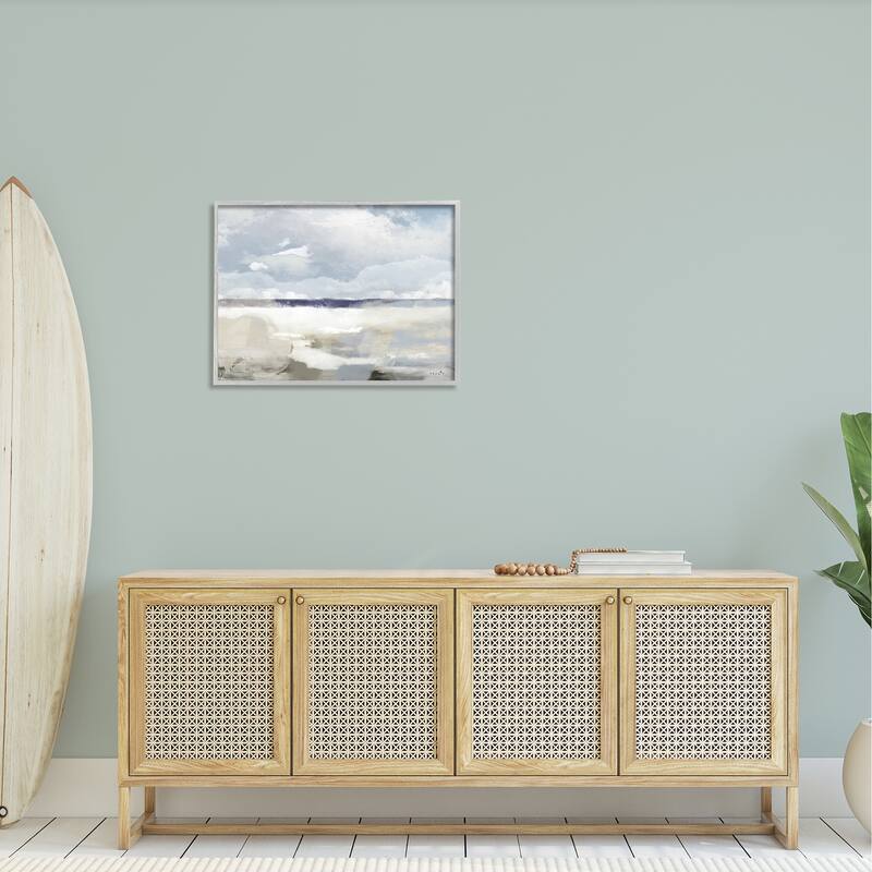 Stupell Layered Abstract Beach Scenery Distant Land Clouds Framed Wall Art, Design by Sophie 6 - Multi