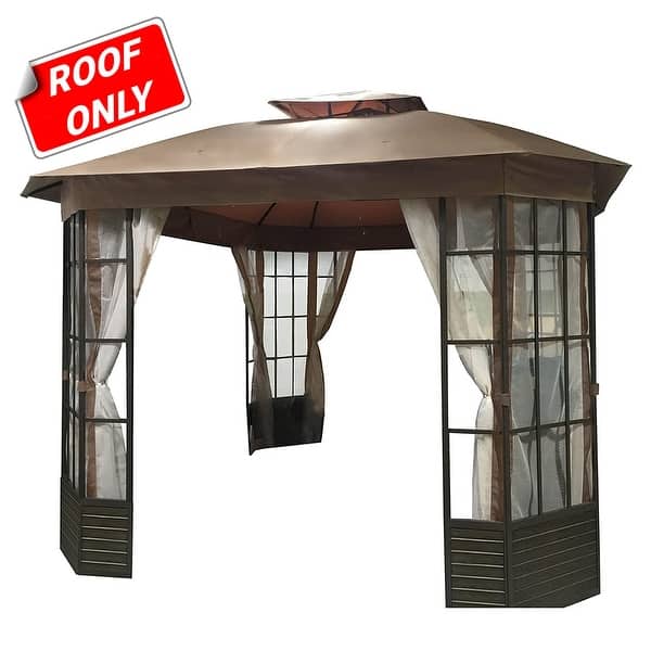 Shop Sunjoy Replacement Canopy Set For L Gz120pst G Lake Charles Gazebo Overstock 20749057