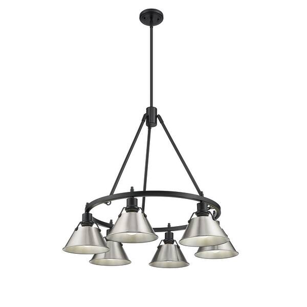 slide 1 of 1, Orwell 6-Light Chandelier in Matte Black with Pewter