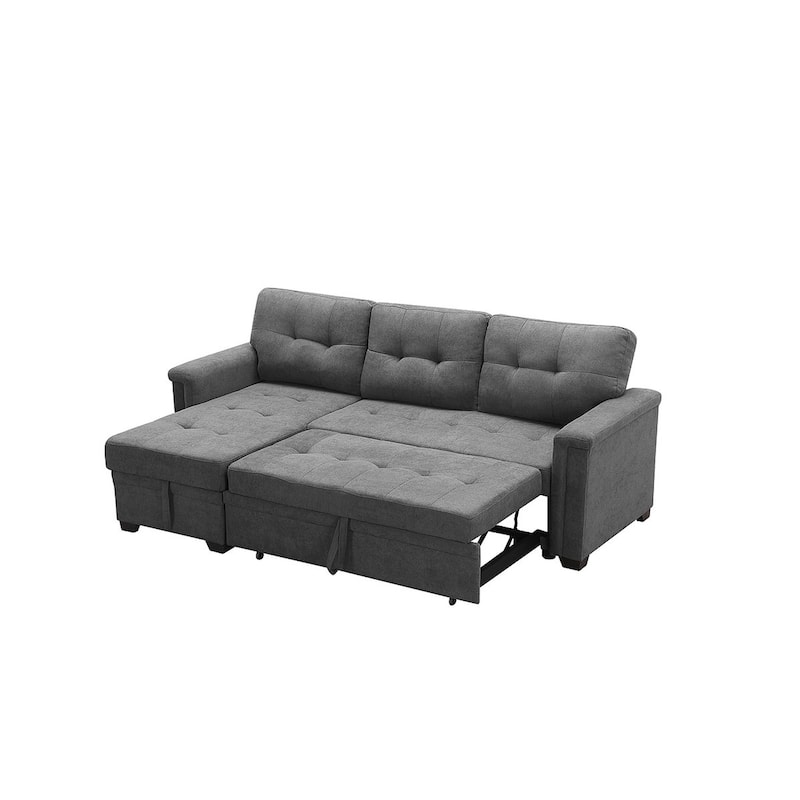 Reversible Sleeper Sectional Sofa with Storage Chaise, USB Charging Ports and Pocket