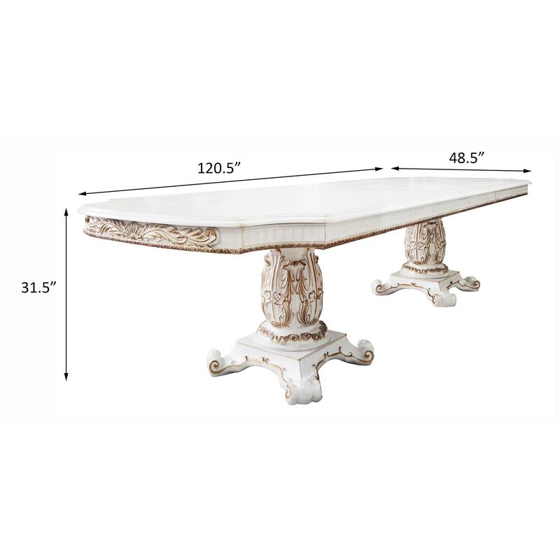 Casada Antique Pearl Dining Table with Molding Detail