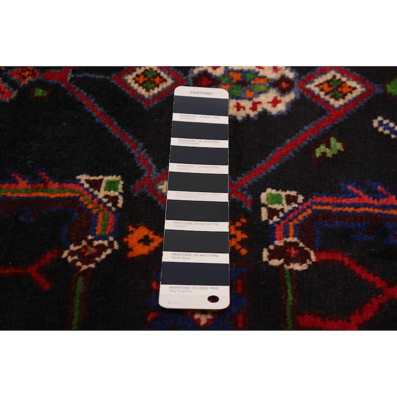 ECARPETGALLERY Hand-knotted Andelz Navy Wool Rug - 3'7 x 10'1