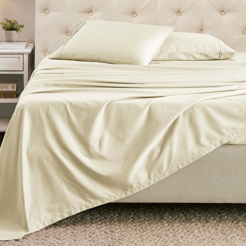 Superior Cotton Blend 1400-1500 Thread Count Solid Deep Pocket Bed Sheet Set